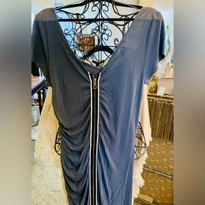 Jay Godfrey Grey Zip Ruched Dress